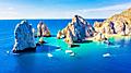 Aaerial view of the Arch, El Arco, in Cabo San Lucas. Mexico.