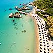 Aerial view of Porto Zorro Azzurro beach in Zakynthos (Zante) island, in Greece