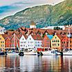 Colorful waterfront homes in Bergen, Norway