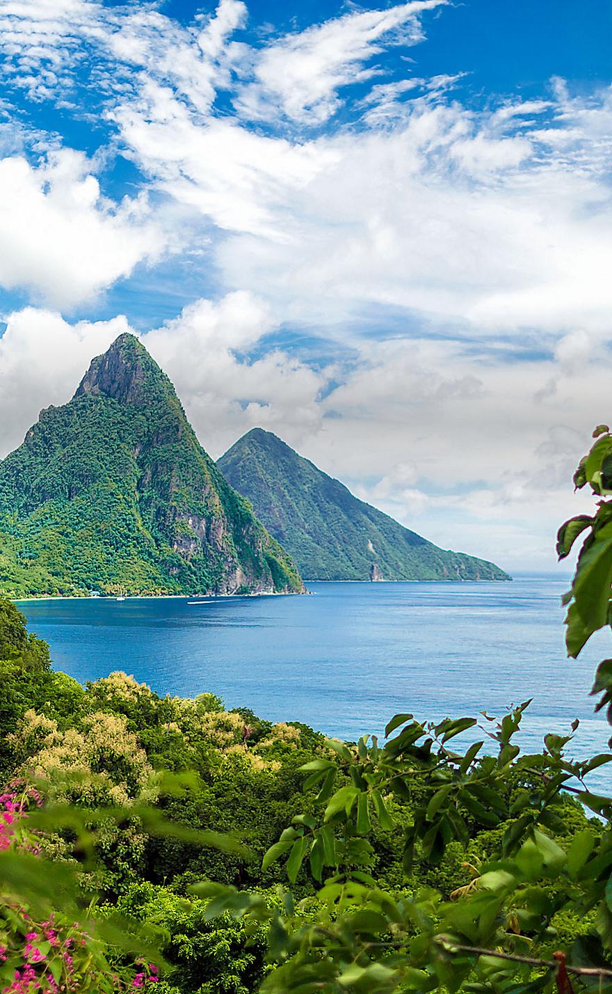 St. Lucia Mountains in the Caribbean