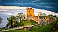 Closeup view of Urquhart Castle. 