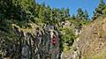 Colorful portaledge hanging tents for rock climbers