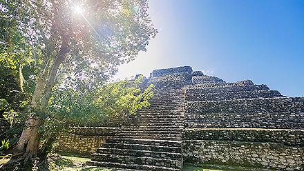 Chacchoben Mayan Ruins Low Wide, Costa Maya, Mexico 