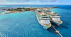 Freedom of the Seas Ship Docked at Perfect Day at Coco Cay