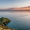 An aerial view of the South Stack lighthouse in Wales