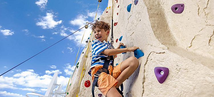 icon of the seas boy enjoying adrenaline peak rock climbing