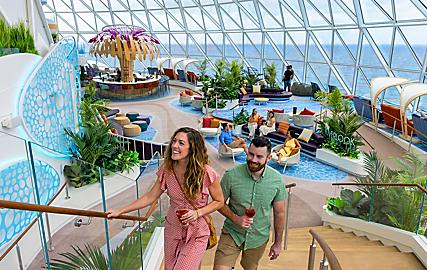 Couple Walking through The Overlook Lounge