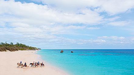 Group of Horseback Riders on the Beach, Bermuda