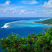 Aerial view of Opunohu Bay in Moorea Island, French Polynesia