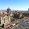 Chhatrapati Shivaji Terminus railway station in Mumbai, India, seen from above