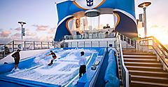 Ovation of the Seas Flowrider Man Surfing at Sunset