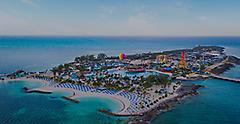 perfect day coco cay island aerial balloon gradient