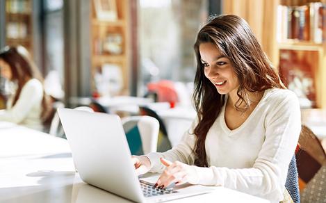 Woman Booking a Cruise Online