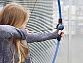 Woman Focusing on Archery