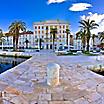 Panoramic view of the waterfront from the pier in Split, Croatia