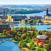 An panoramic aerial view of Stockholm, Sweden