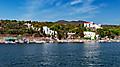 View of the Salvador Dali House in Spain in a coastal hillside. Spain