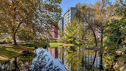 A lake in Castrelos Park in Vigo, Spain