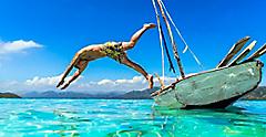 Jumping Into Water Beach