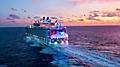 Aerial view of Wonder of the Seas at Sunset