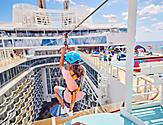 Woman Enjoying the Boardwalk View on the Zipline